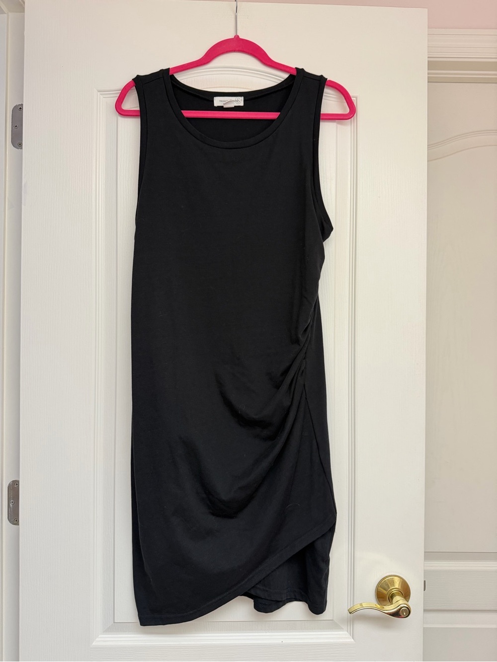 WORN ONCE Sleeveless Black Ruched Side Tank Dress XXL